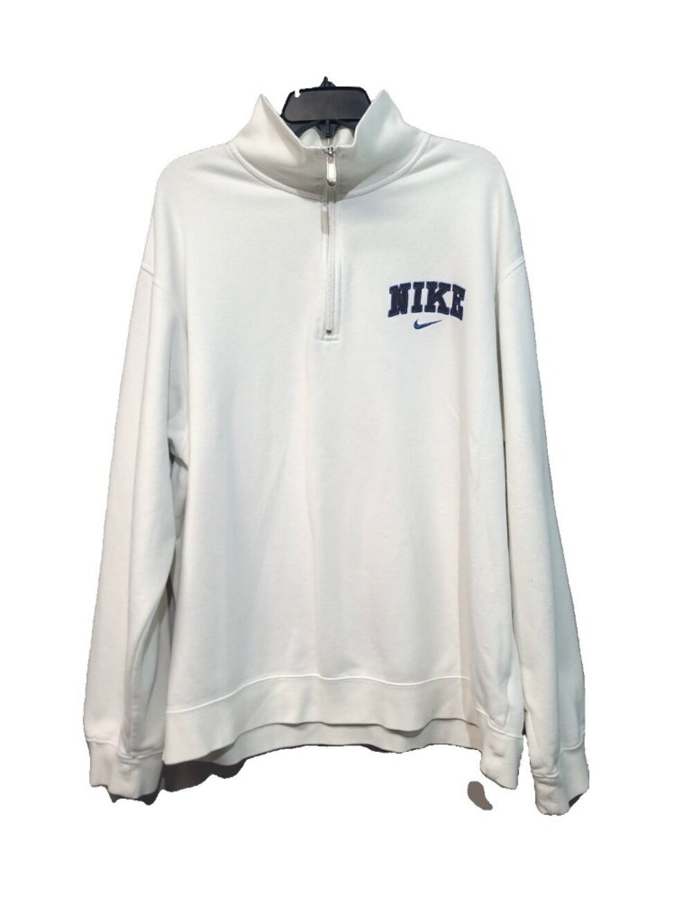 Vintage 90's Nike Sportswear Fleece Logo Quarter Zip Sweatshirt XXL White